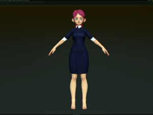 zbrush stylized character girl base mesh - amy girl style 21 3D मॉडल