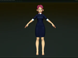 zbrush 风格化角色女孩基础网格 - 艾米女孩风格 21 3D 模型