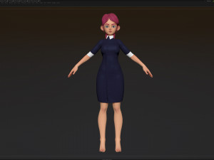 zbrush stylized character girl base mesh - amy girl style 21 3D मॉडल