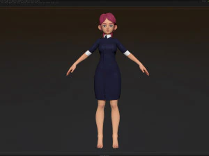 zbrush 风格化角色女孩基础网格 - 艾米女孩风格 21 3D 模型