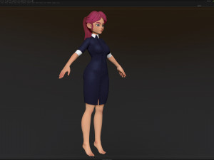 zbrush stylized character girl base mesh - amy girl style 21 3D मॉडल