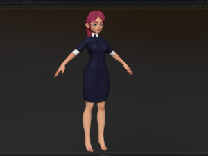 zbrush stylized character girl base mesh - amy girl style 21 3D मॉडल