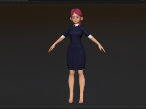 zbrush stylized character girl base mesh - amy girl style 21 3D मॉडल