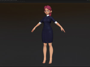 zbrush stylized character girl base mesh - amy girl style 21 3D मॉडल