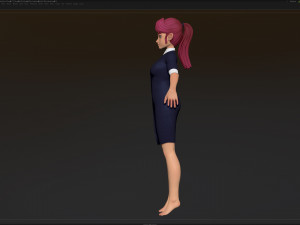 zbrush stylized character girl base mesh - amy girl style 21 3D मॉडल