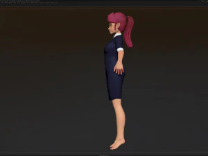 zbrush 风格化角色女孩基础网格 - 艾米女孩风格 21 3D 模型
