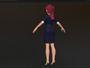 zbrush stylized character girl base mesh - amy girl style 21 3D मॉडल