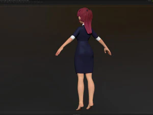 zbrush 风格化角色女孩基础网格 - 艾米女孩风格 21 3D 模型