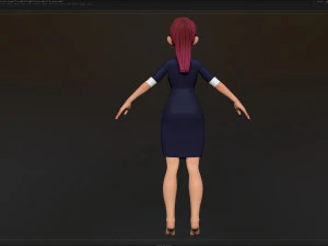 zbrush 风格化角色女孩基础网格 - 艾米女孩风格 21 3D 模型