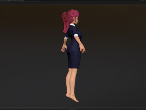 zbrush stylized character girl base mesh - amy girl style 21 3D मॉडल