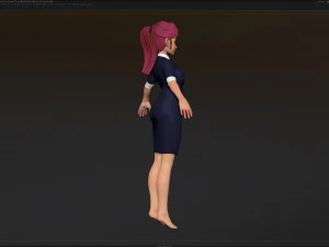 zbrush 风格化角色女孩基础网格 - 艾米女孩风格 21 3D 模型
