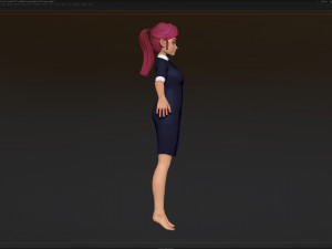 zbrush stylized character girl base mesh - amy girl style 21 3D मॉडल