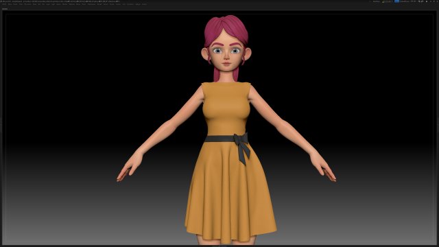 zbrush stylized character girl base mesh - amy girl style 22 Modelo 3D .c4d .max .obj .3ds .fbx .stl .blend 