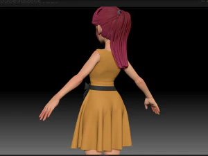zbrush stylized character girl base mesh - amy girl style 22 3D Model