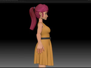 zbrush stylized character girl base mesh - amy girl style 22 3D Model