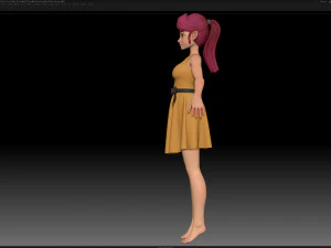 zbrush stylized character girl base mesh - amy girl style 22 3D Model