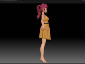 zbrush stylized character girl base mesh - amy girl style 22 Modelo 3D