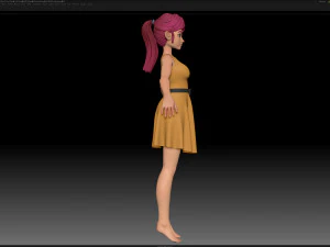 zbrush stylized character girl base mesh - amy girl style 22 3D Model