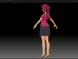 zbrush stylized character girl base mesh - amy girl style 23 3D Модель