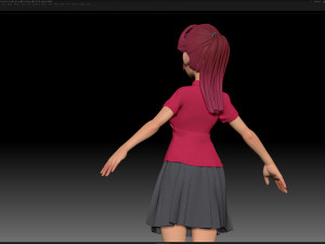 zbrush stylized character girl base mesh - amy girl style 24 Modelo 3D