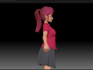 zbrush stylized character girl base mesh - amy girl style 24 Modelo 3D