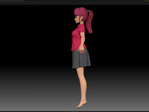 zbrush stylized character girl base mesh - amy girl style 24 Modelo 3D