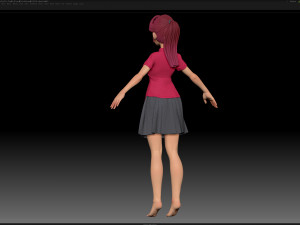 zbrush stylized character girl base mesh - amy girl style 24 Modelo 3D