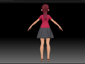 zbrush stylized character girl base mesh - amy girl style 24 Modelo 3D