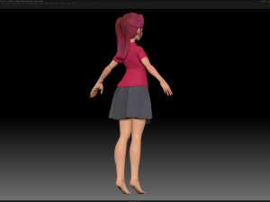 zbrush stylized character girl base mesh - amy girl style 24 Modelo 3D