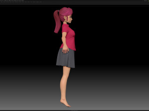 zbrush stylized character girl base mesh - amy girl style 24 Modelo 3D