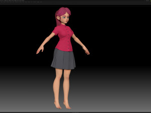 zbrush stylized character girl base mesh - amy girl style 24 Modelo 3D