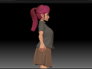 zbrush stylized character girl base mesh - amy girl style 25 Modèle 3D
