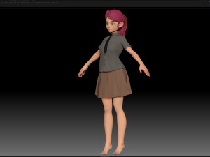 zbrush stylized character girl base mesh - amy girl style 25 Modèle 3D