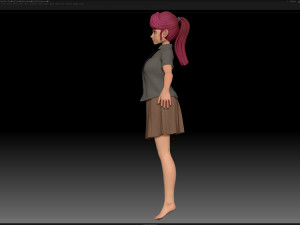 zbrush stylized character girl base mesh - amy girl style 25 Modèle 3D