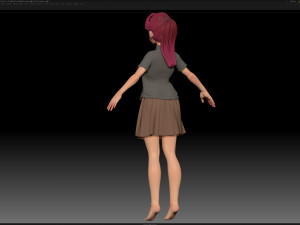 zbrush stylized character girl base mesh - amy girl style 25 Modèle 3D