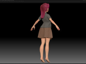 zbrush stylized character girl base mesh - amy girl style 25 Modèle 3D
