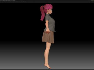 zbrush stylized character girl base mesh - amy girl style 25 Modèle 3D
