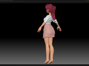 zbrush stylized character girl base mesh - amy girl style 26 3D Model