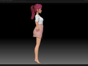 zbrush stylized character girl base mesh - amy girl style 26 3D Model