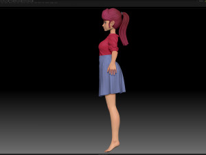 zbrush stylized character girl base mesh - amy girl style 27 3D 모델