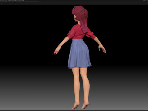 zbrush stylized character girl base mesh - amy girl style 27 3D 모델