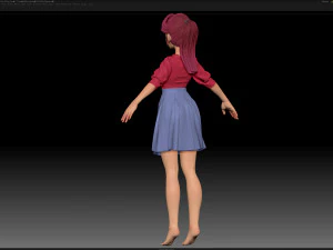 zbrush personagem estilizado malha base feminina - estilo amy girl 27 Modelo 3D