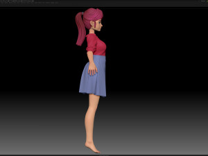 zbrush stylized character girl base mesh - amy girl style 27 3D 모델