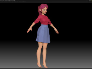zbrush stylized character girl base mesh - amy girl style 27 3D 모델