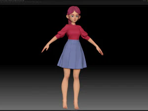 zbrush personagem estilizado malha base feminina - estilo amy girl 27 Modelo 3D