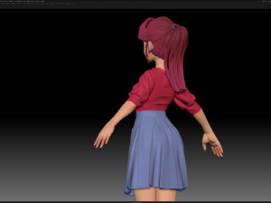 zbrush stylized character girl base mesh - amy girl style 27 3D 모델