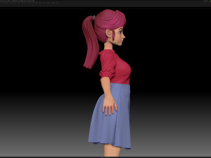 zbrush stylized character girl base mesh - amy girl style 27 3D 모델