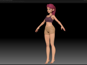 zbrush stylized character girl base mesh - amy girl style 28 3D Модель
