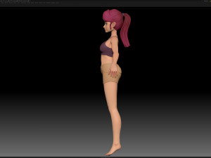 zbrush stylized character girl base mesh - amy girl style 28 3D Модель