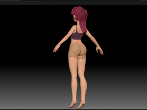 zbrush stylized character girl base mesh - amy girl style 28 3D Модель